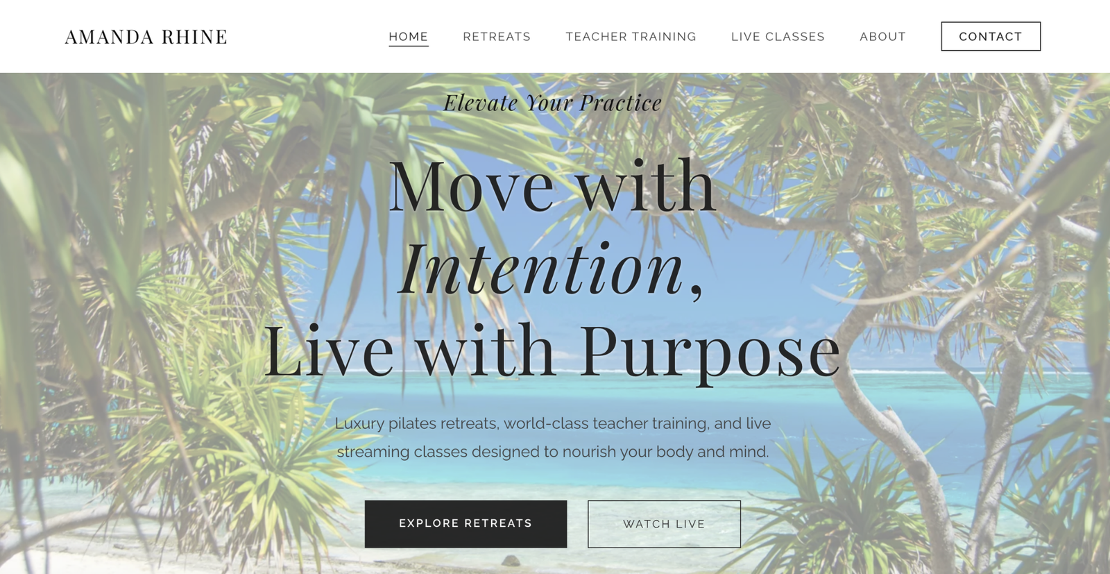 Amanda Rhine Retreats website